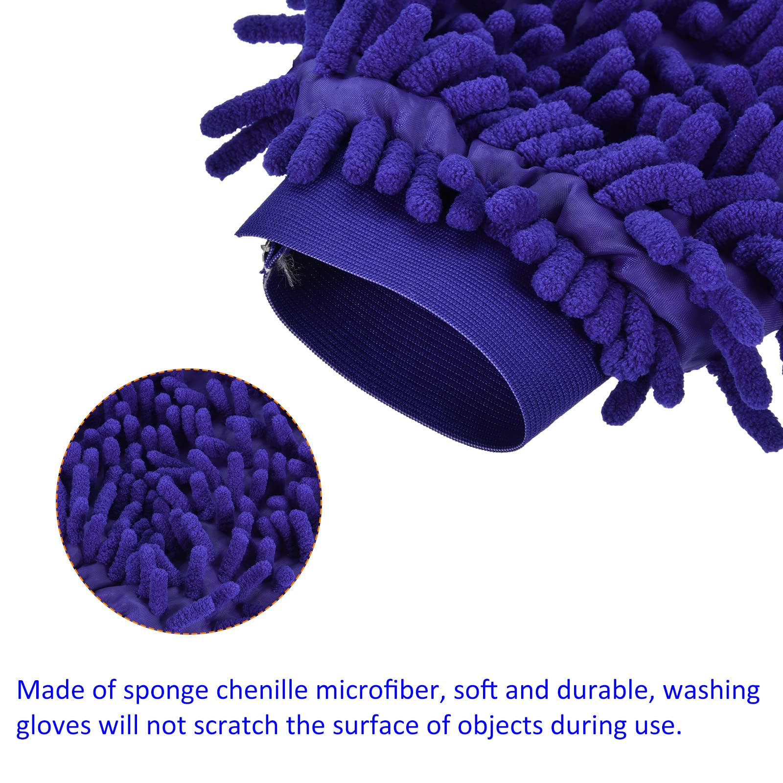M METERXITY Microfiber Wash Mitt, Chenille Reusable Gloves for Cleaning Scratch-Free - Image 4