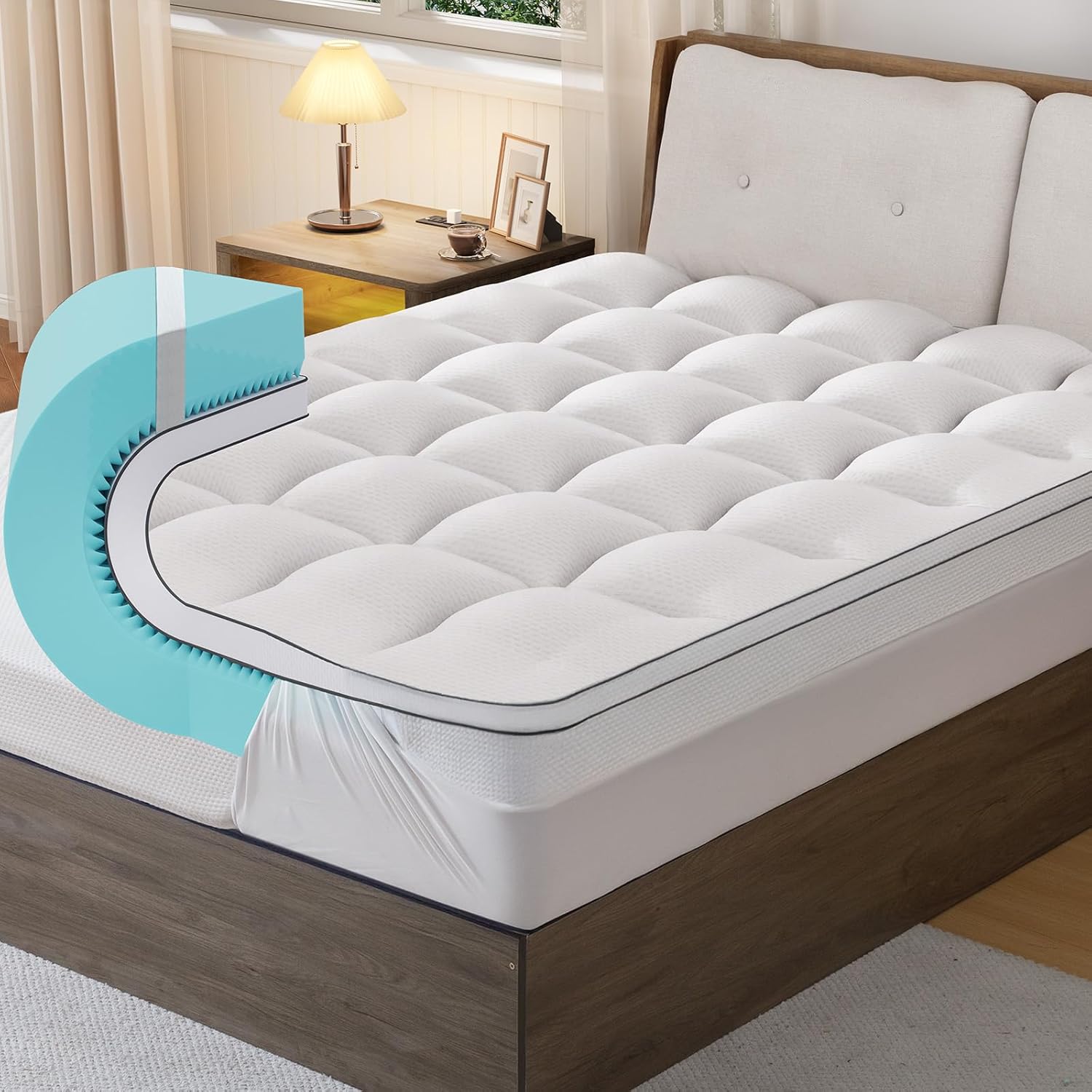 4 Inch Memory Foam Mattress Topper Full Size – Dual Layer 3 Inch Cooling Gel Memory Pad and 1 Inch Pillow Top Mattress Cover for Back Pain – 54″ x 75″ x 4″ 4 Inch Memory Foam Mattress Topper Full Size – Dual Layer 3 Inch Cooling Gel Memory Pad and 1 Inch Pillow Top Mattress Cover for Back Pain – 54″ x 75″ x 4″