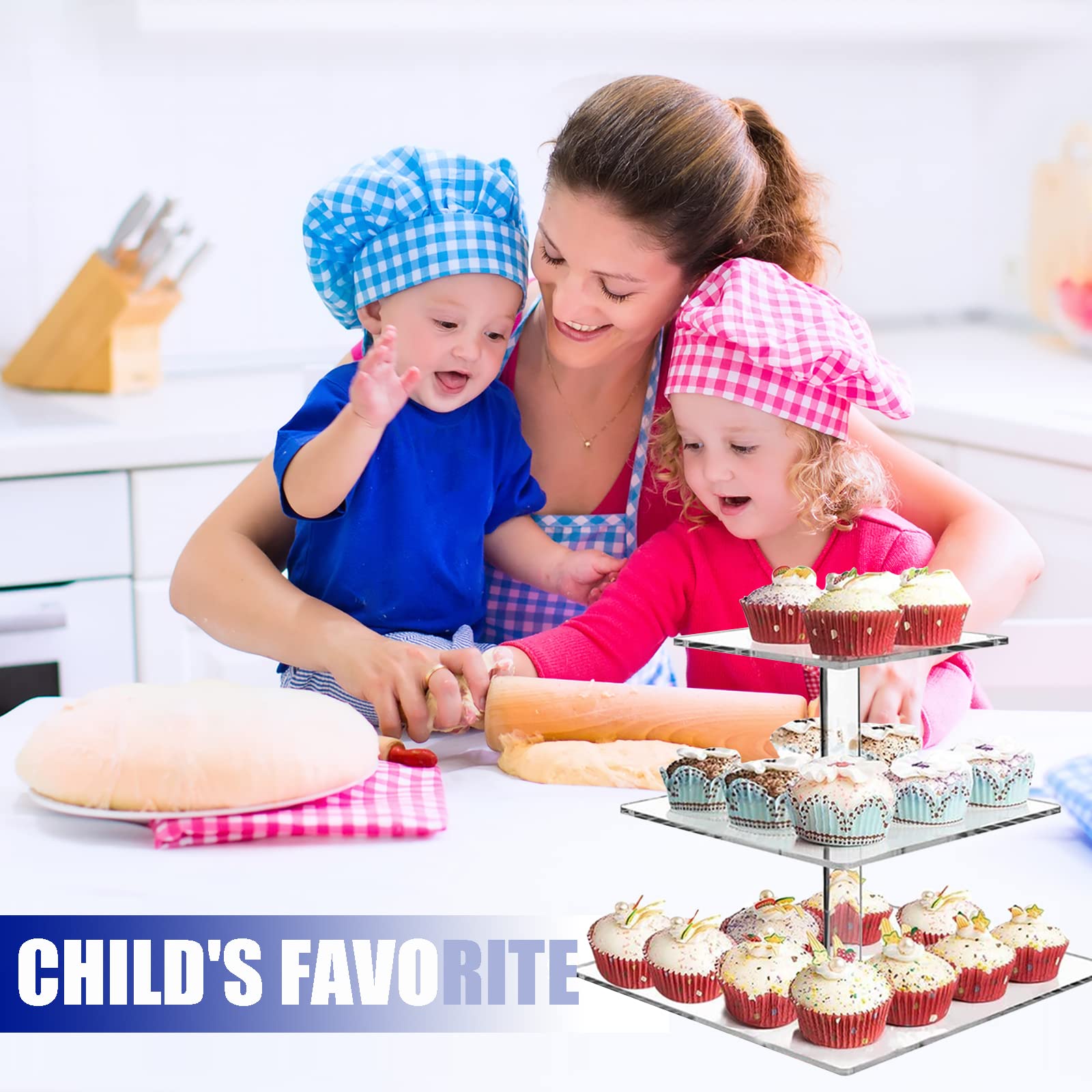 Supporto Cupcake 4 Livelli In Acrilico - Per Matrimoni, Compleanni, Feste, Dessert - Foto 5