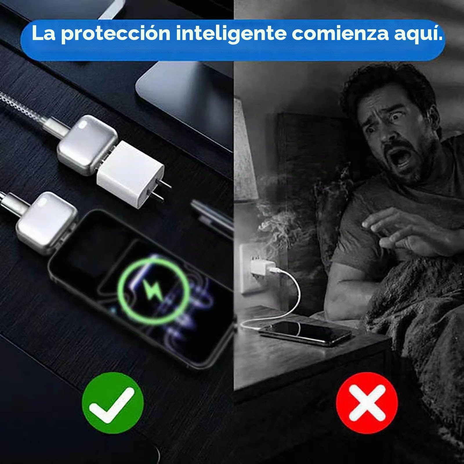 Cargador Inteligente Stop Charge, Protector de Cable de Carga con desconexión automática, Dispositivo de expulsión de Carga Completa, Adaptador de protección contra sobrecarga (2pcs)
