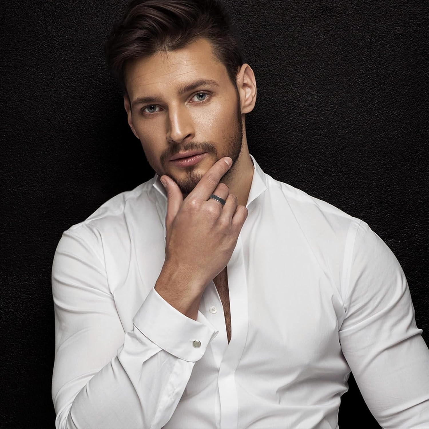 Stainless Steel Ring for Men Women Wedding Ring, Basic Flat Rings, Polished Matt Finish Ring - Image 4