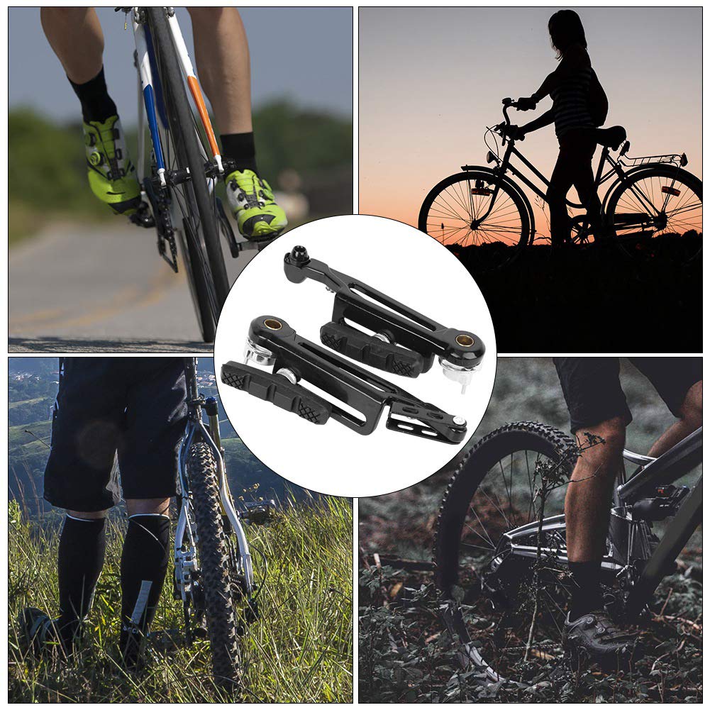 Bicicletta V Brake Folding- Una Coppia di Parti in Lega di Alluminio ad Alta Resistenza Pieghevole Nero Braccio Lungo V Freno Pinza Bici Pieghevole