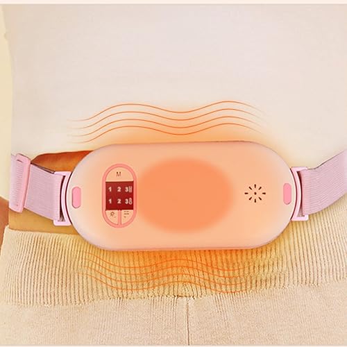 Almohadilla térmica menstrual inalámbrica portátil con 3 niveles de calor y 3 modos de masaje de vibración, cinturón eléctrico de calentamiento