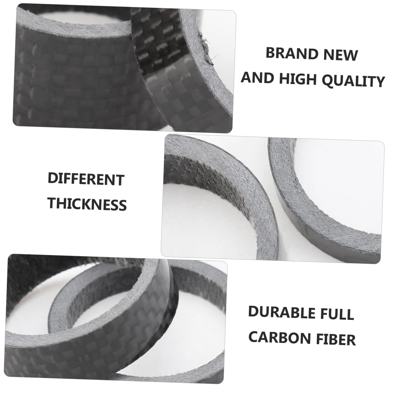 Toddmomy Carbon Fiber Bike Headset Washers 4pcs 5/10/15/20mm Universal Fitment for 1 1/8 Stems