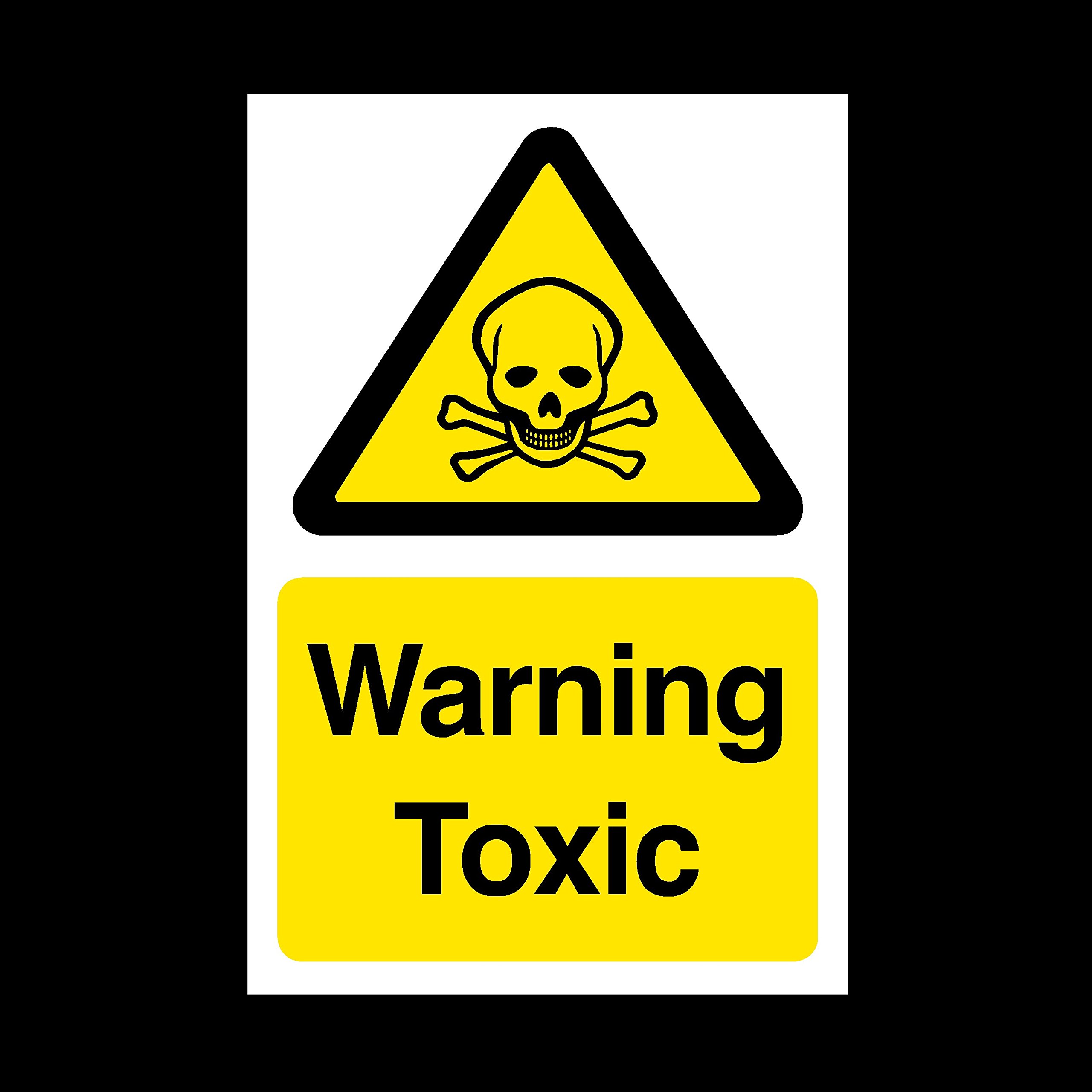 Ussp&S Oak|Yellow|Black Warning Toxic Sticker/Self Adhesive Sign - Chemicals/Corrosive/Toxic/Hazardous/Warning (Misc89)