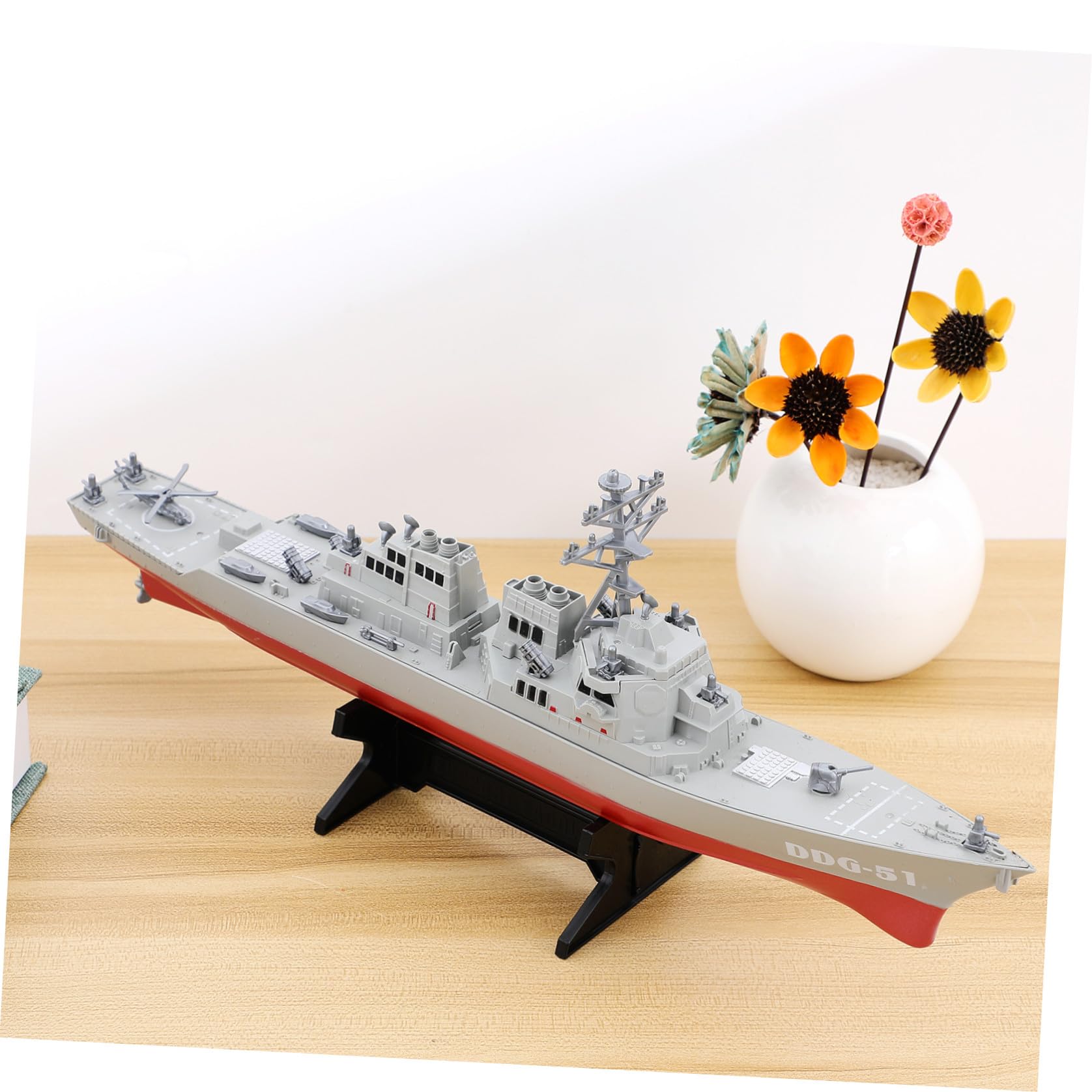 NOLITOY Maquette Bateau de Guerre en Plastique Blanc Modèle Navire Militaire pour Décoration de Chambre et Cadeau d'anniversaire Garçon