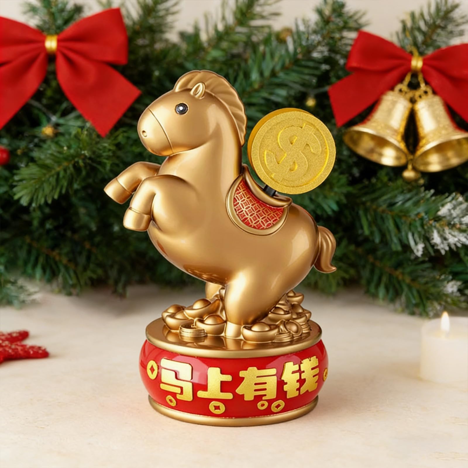 Figuras de caballo de año nuevo chino, adorno de escritorio, estatuas de resina del zodiaco que traen la suerte, riqueza, decoración de oficinas en el hogar, estatuas de caballos