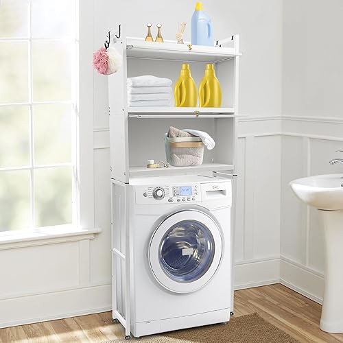 Gabinete de almacenamiento sobre el inodoro, organizador independiente para colocar sobre el inodoro, estante de almacenamiento multifuncional que