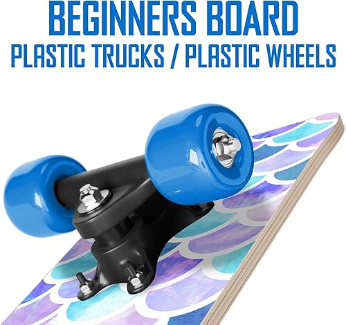 Miniatura 6 de Mini monopatín para niños y principiantes de Rude Boyz  Aprende patinaje con estilo  Mini tabla Cruiser de madera para niños y niñas de 3 a 5 años