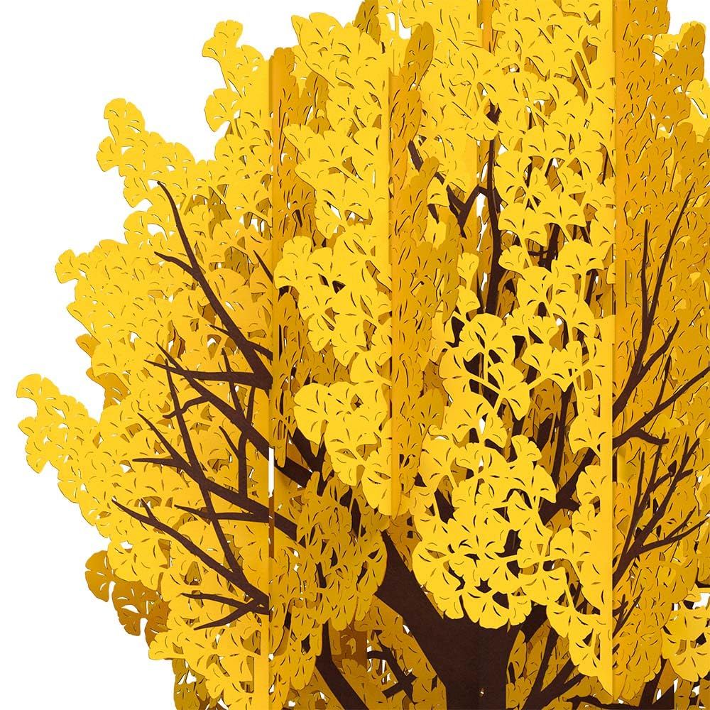 Lovepop Decoración de papel desplegable diaria para ella y él, tarjetas de felicitación 3D para niños, niñas, hombres, mujeres, árbol amarillo gingko, decoración de 12 pulgadas, tarjeta de notas en