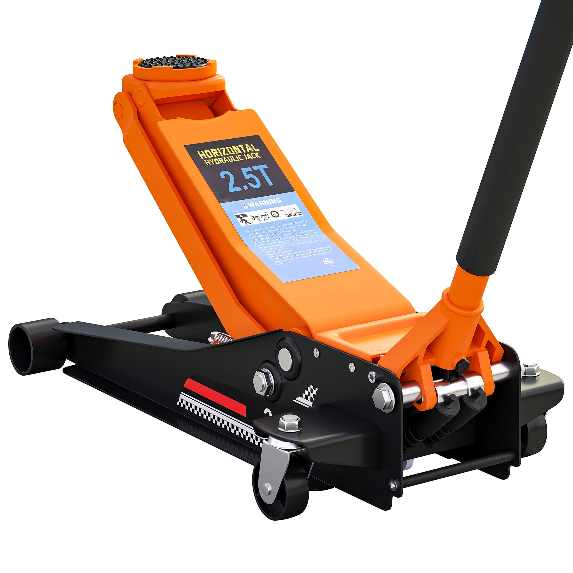 HOMCOM 2.5 Ton Low Profile Floor Jack, 7.5-47 cm Hydraulic Car Trolley Jack in Orange