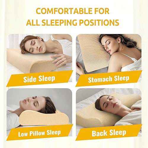 Miniatura 7 de Almohada ergonómica de espuma viscoelástica cervical para aliviar el dolor de cuello, almohada de contorno ajustable para personas que duermen de