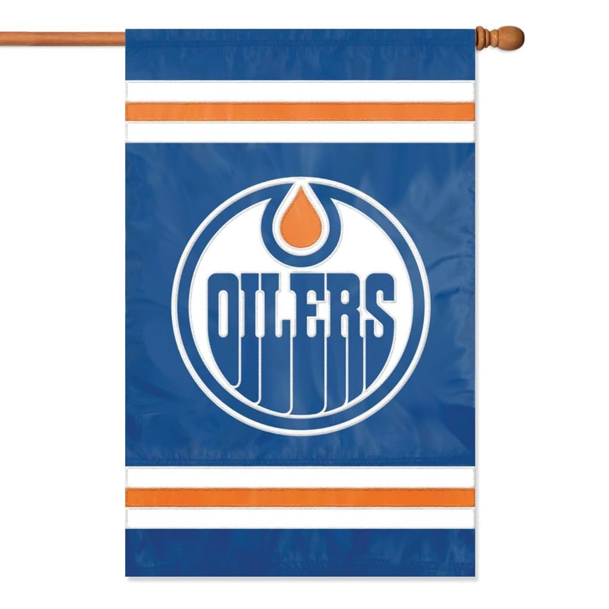 NHL 2-Sided Appliqué Banner Flag, Edmonton Oilers