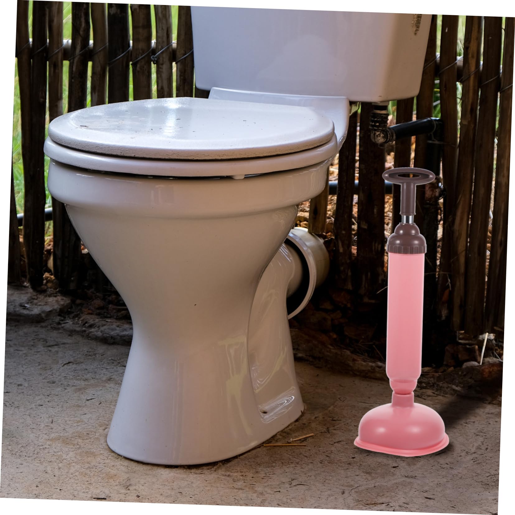Desatascador de Inodoro Ventosa de Succión Fuerte, PVC y Acero Inoxidable, para Cocina y Hogar, Quita Obstrucciones Fácil Limpieza | Color Rosa, Fácil de Limpiar, para Hotel y Hogar, Herramienta Manual para Desatascar Obstrucciones