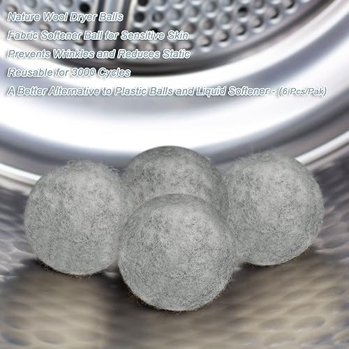 Miniatura 5 de Lauterye Bolas de secado de lana paquete de 6 suavizantes de tela natural reutilizables 100 hechas de lana orgánica de Nueva Zelanda regalos de
