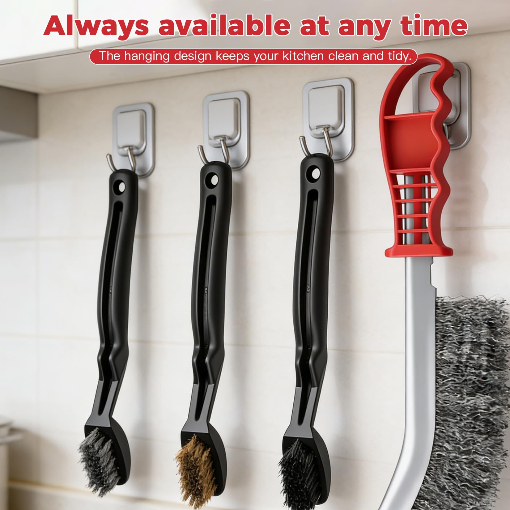 Set di 6 spazzole in filo metallico, set di spazzole a mano, 3 grandi spazzole in acciaio inox, 3 piccole spazzole in nylon di ottone, spazzola metallica per rimuovere ruggine, vernice e scorie di
