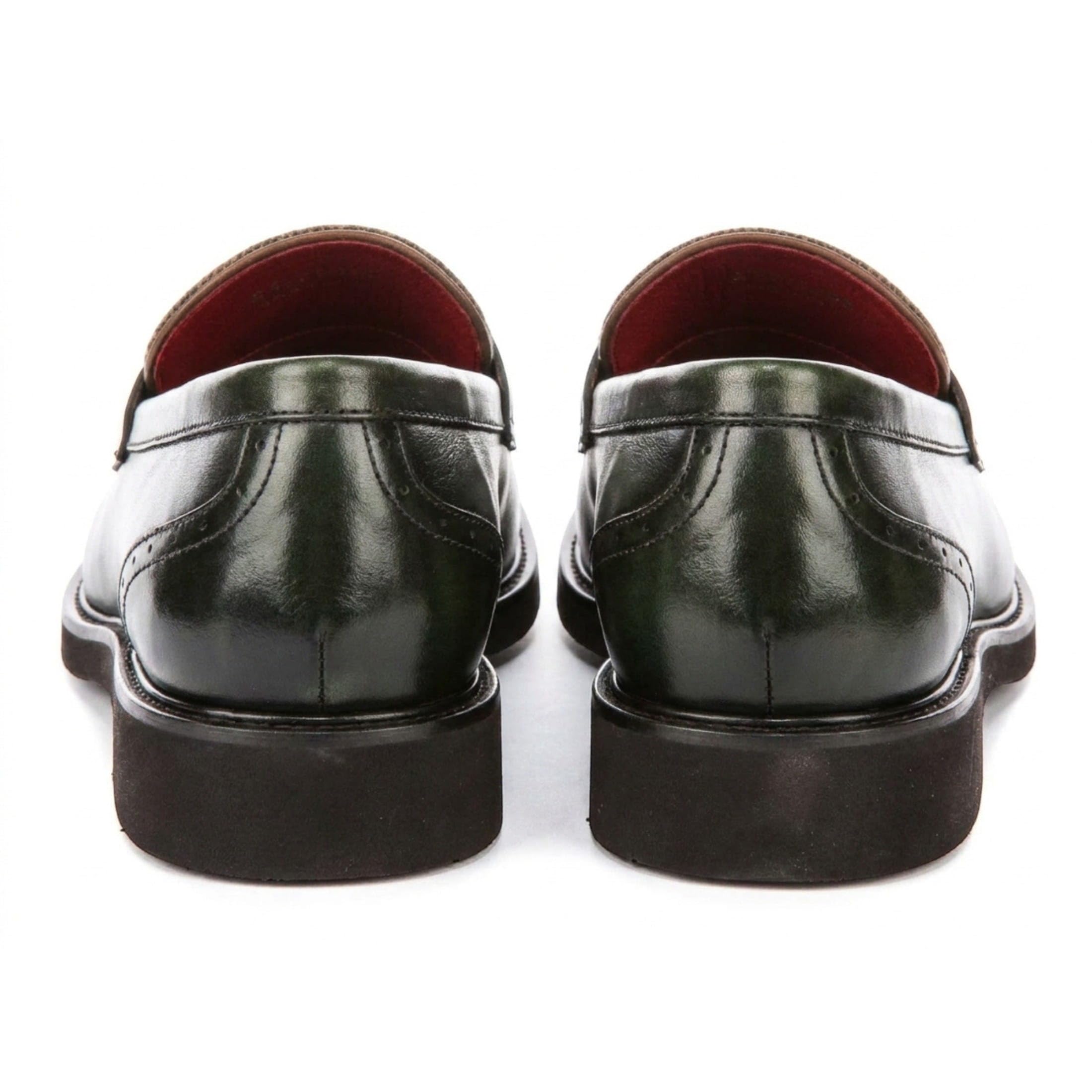 Mocassini da Uomo Justin Reess Tristian in Pelle con Motivo a Spina di Pesce e Tweed, Scarpe Formali e Casual.
