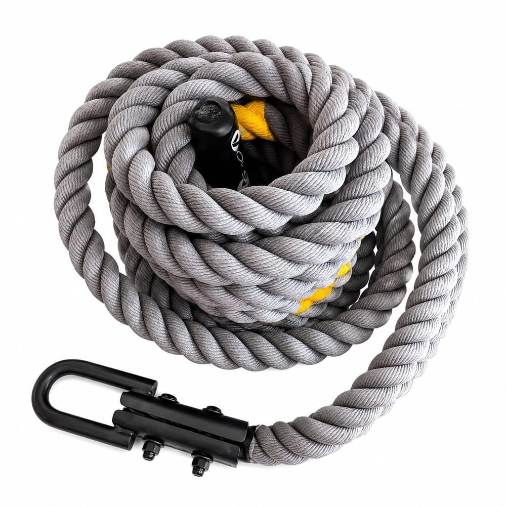 Cuerda de Arrastre para Trineo 15 m Gris | Cuerda de Tracción para Entrenamiento de Fuerza, Resistencia y Cross Training | Alta Resistencia