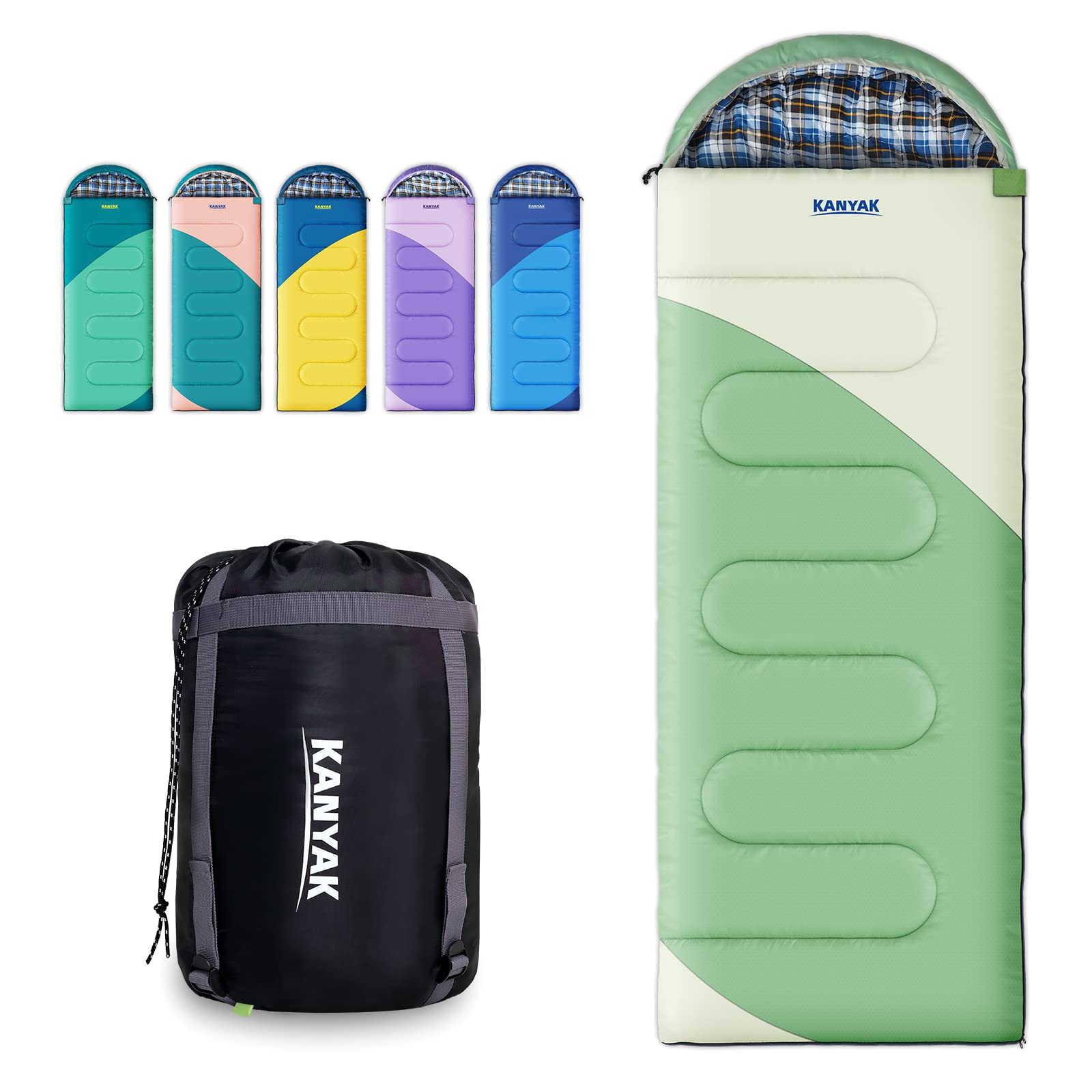 Camping Sleeping Bag, 32? Sleeping Bags for Adults Kids Teens Cold Weather Warm Sleeping Bag Winter for 3-4 Season Camping, Camping Gear Equipment, Traveling, and Outdoors