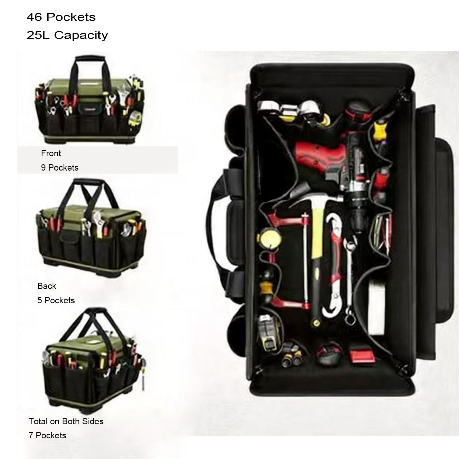 Akozon Borsa Portautensili 46 Tasche, capacità 25 Litri