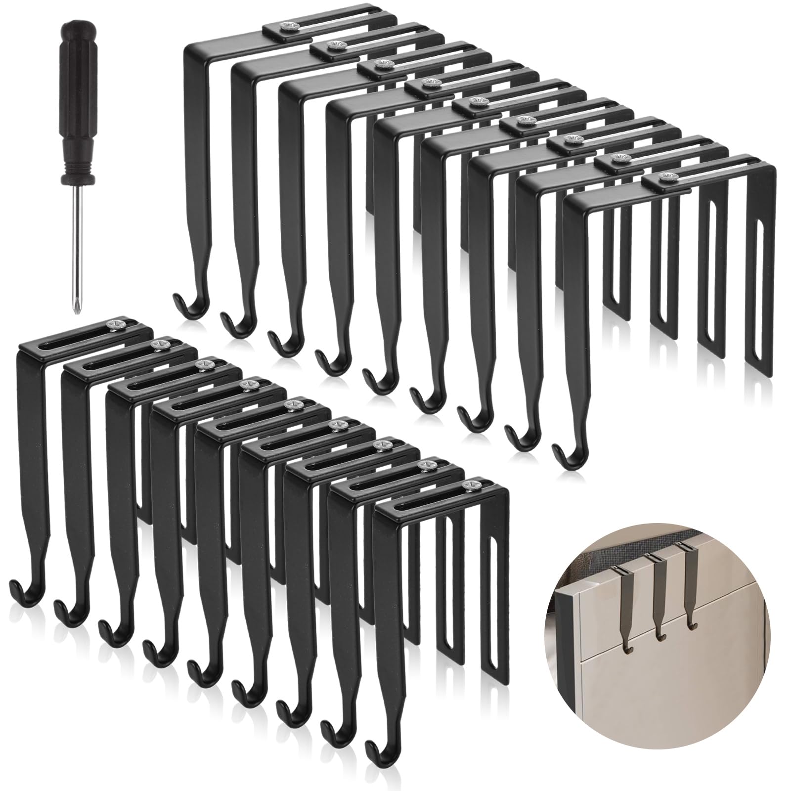 18 Pack Adjustable Cubicle Hooks Cubicle Hangers Metal Black Universal |  Desertcart Seychelles, image size:1600x1600