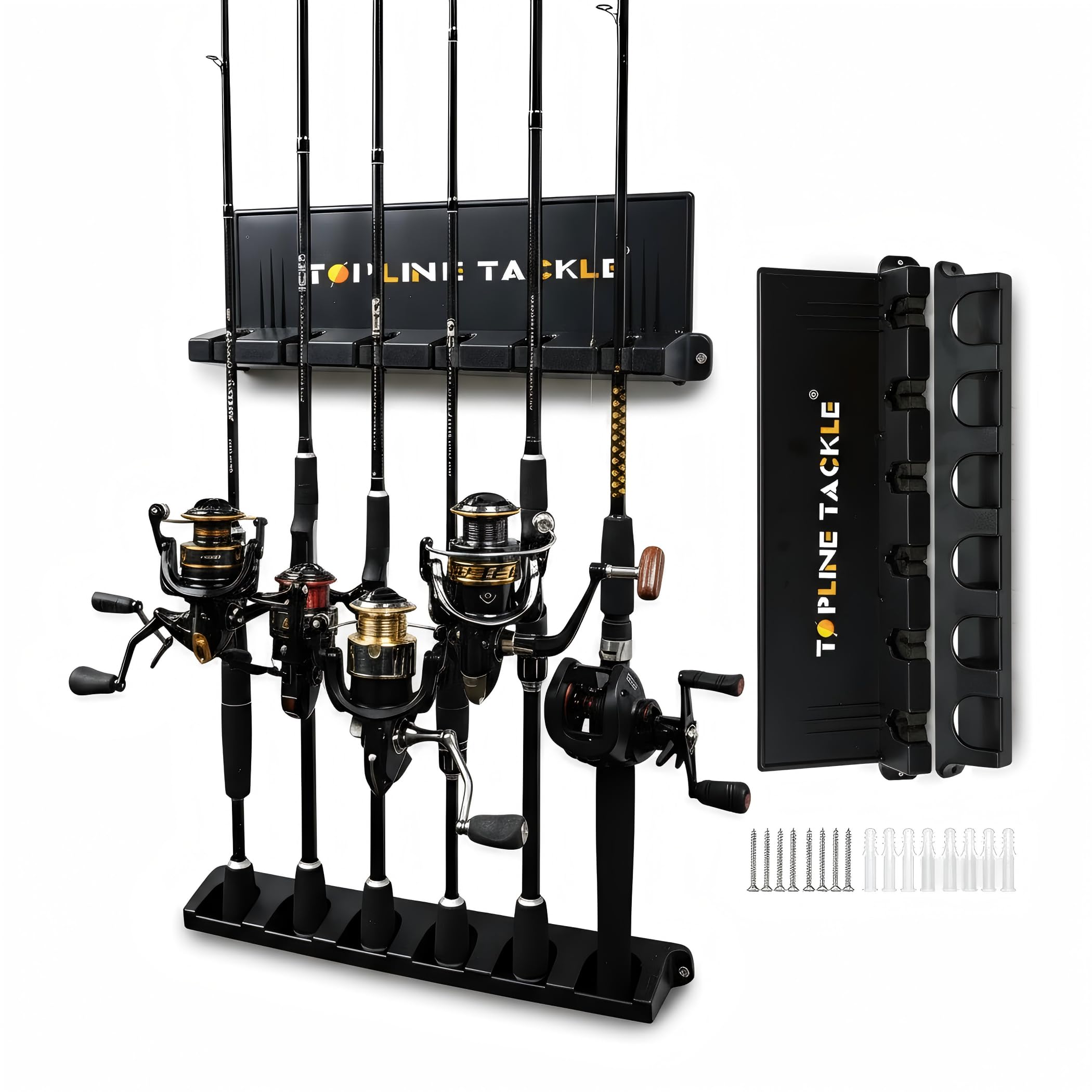 Amazon.com: Topline Tackle Fishing Pole Holder Wall Mount, 2 Set Vertical Fishing Rod Holders for Garage Fishing Rod Rack Storage for 12 Rods : Sports & Outdoors Amazon.com: Topline Tackle Fishing Pole Holder Wall Mount, 2 Set Vertical Fishing Rod Holders for Garage Fishing Rod Rack Storage for 12 Rods : Sports & Outdoors