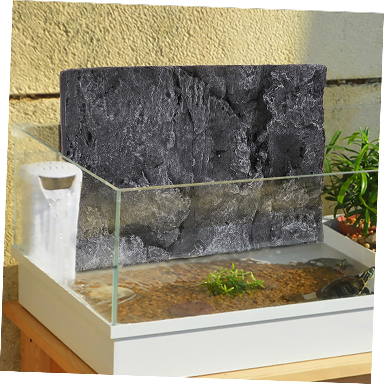 2 Szt. Tło Terrarium z Efektem Kamienia Realistyczna Dekoracja Akwarium i Terrarium i Łatwa Montażu Płytka Krajobrazowa dla Gadów