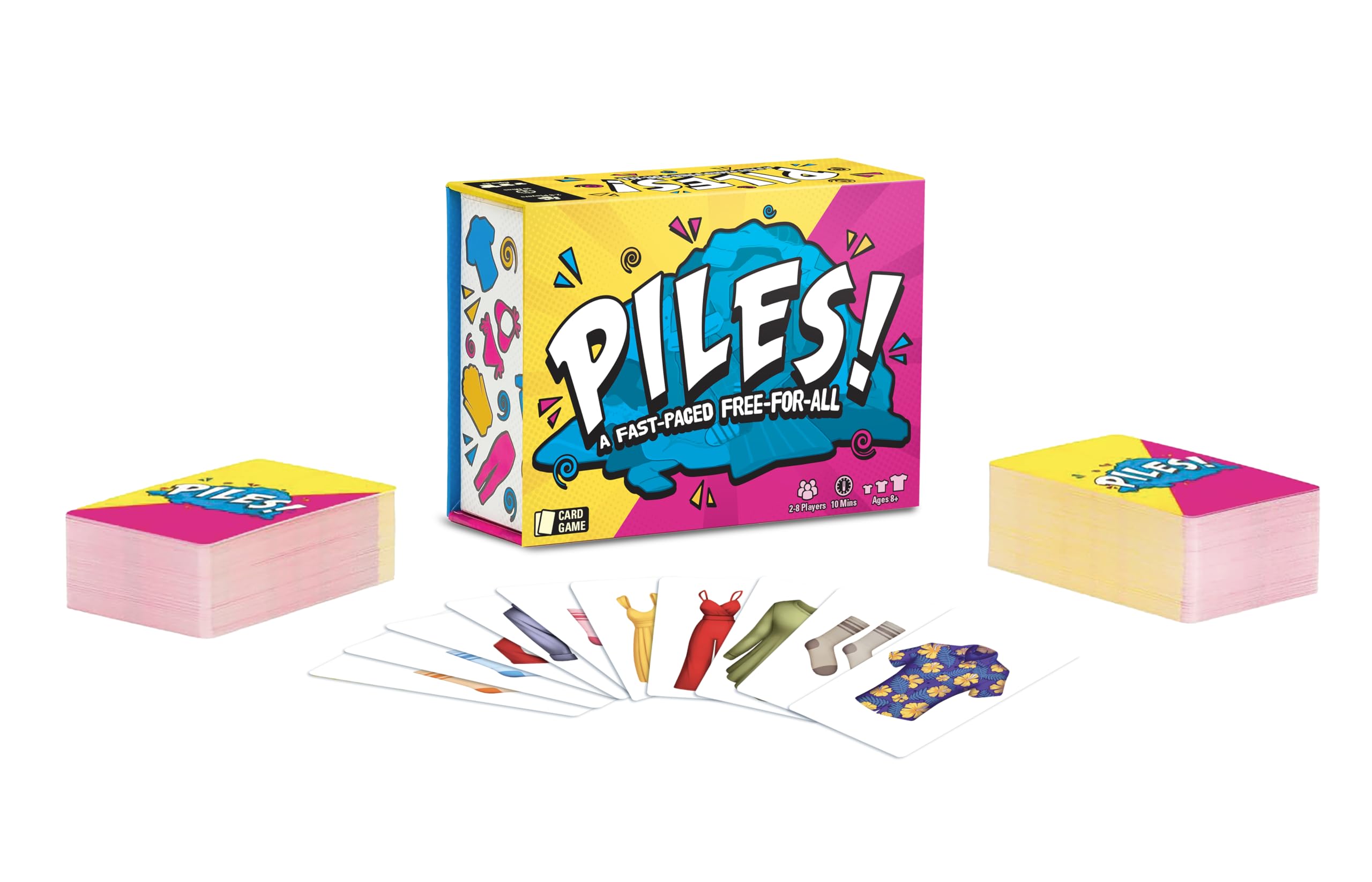 Asmodee Juego de cartas Piles! - Juego de acción rápida para 2-8 jugadores