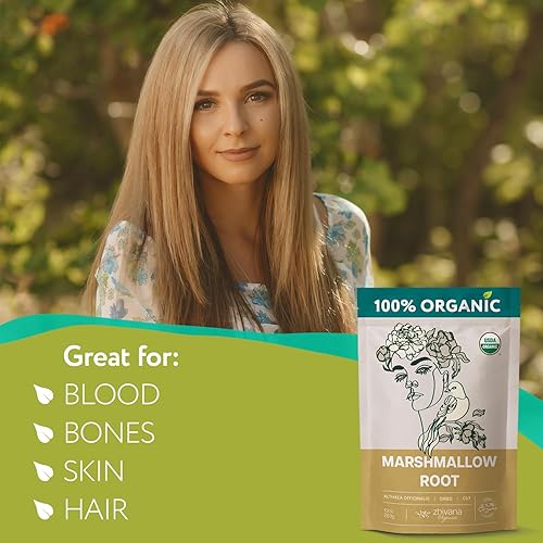 Miniatura 4 de Té de raíz de malvavisco orgánico, planta de raíz de marshmellow, hierba seca de raíz de malvavisco, Althea, té de capa de garganta, bolsa grande de