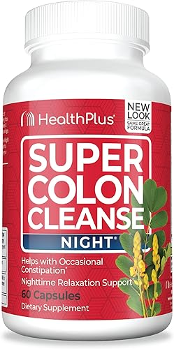 Health Plus Super Colon Cleanse cápsulas de fórmula nocturna 60 unidades