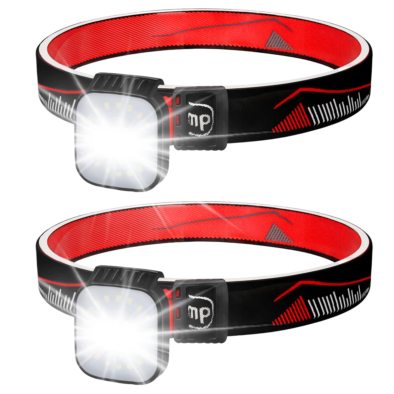 flintronic 2PCS LED Clip Lampe, 4 Modi Stirnlampe, 600 Lumens, LED Stirnlampe Wiederaufladbar, Leichtgewichtig Wasserdichte Klein Stirnleuchte für Campen, Angeln, Radfahren, Laufen