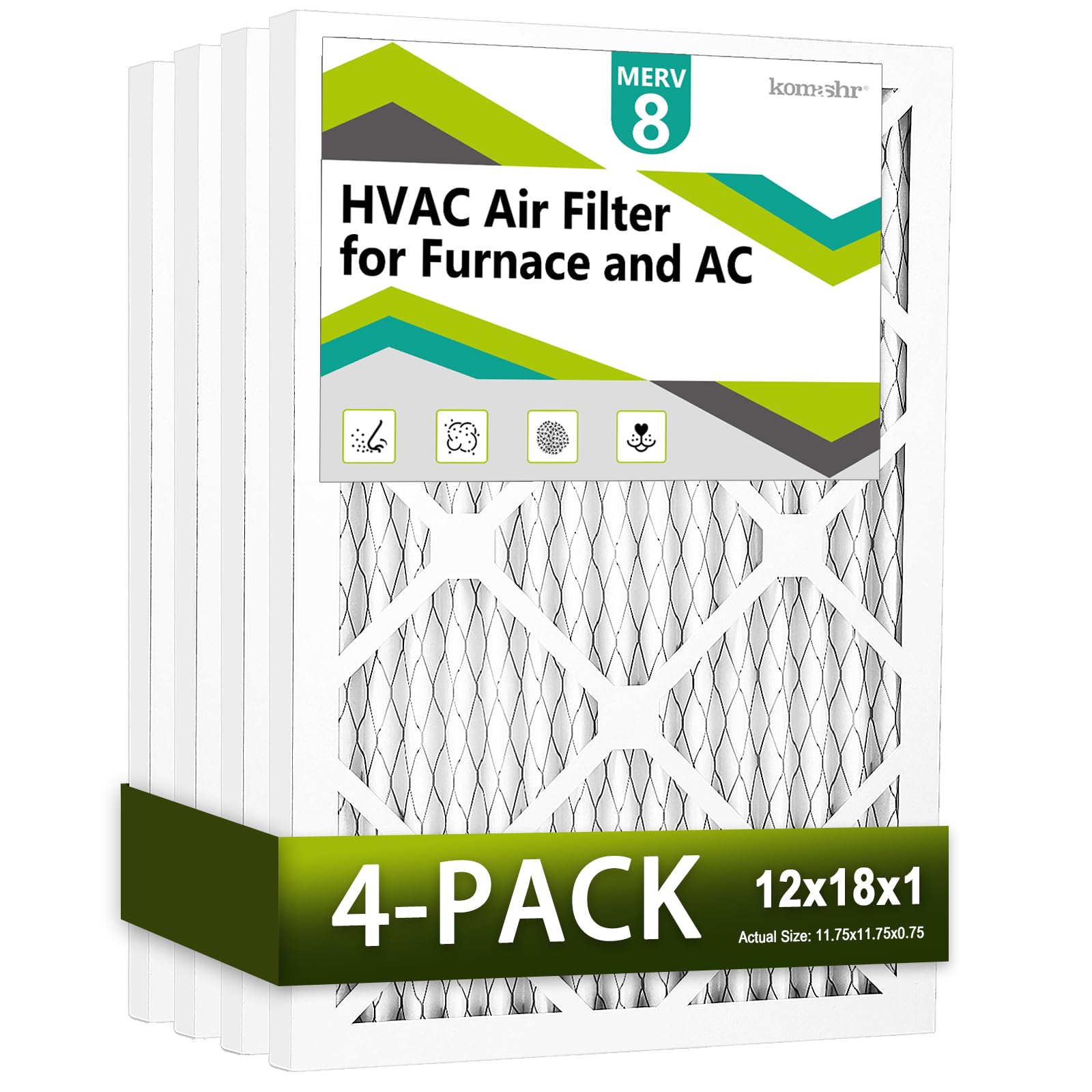 Komashr 12x18x1 Air Filter MERV 8 4-Pack