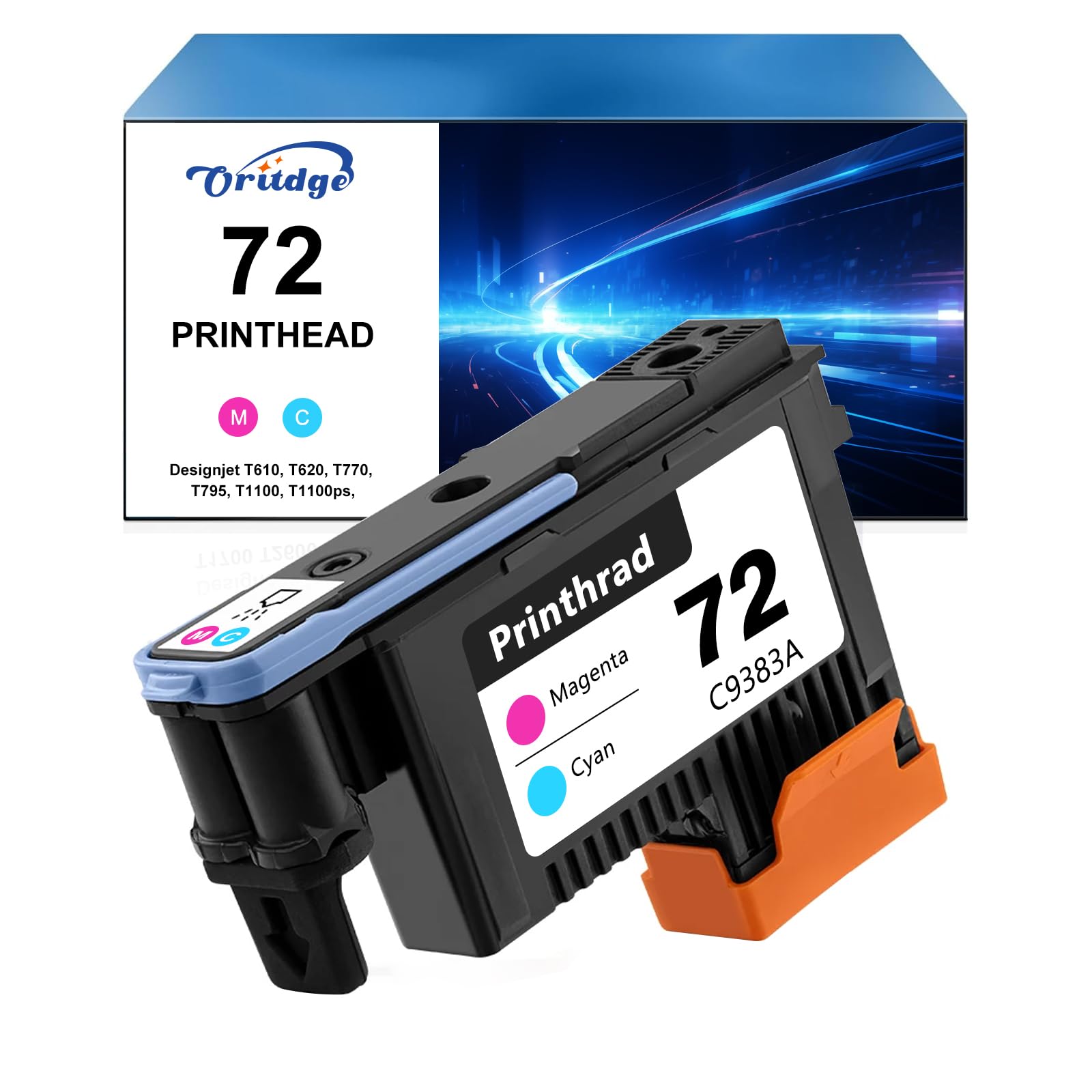 72 cabezales de impresión de repuesto Remplacement Reemplazo para 72 pour Designjet T610 T620 T790 T1120 1200 T1300 T2300 (M/Cyan)