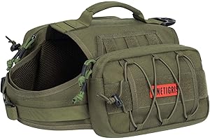 OneTigris Dog Backpack: Pocket-Filled Nylon Harness for Adventurous Canines