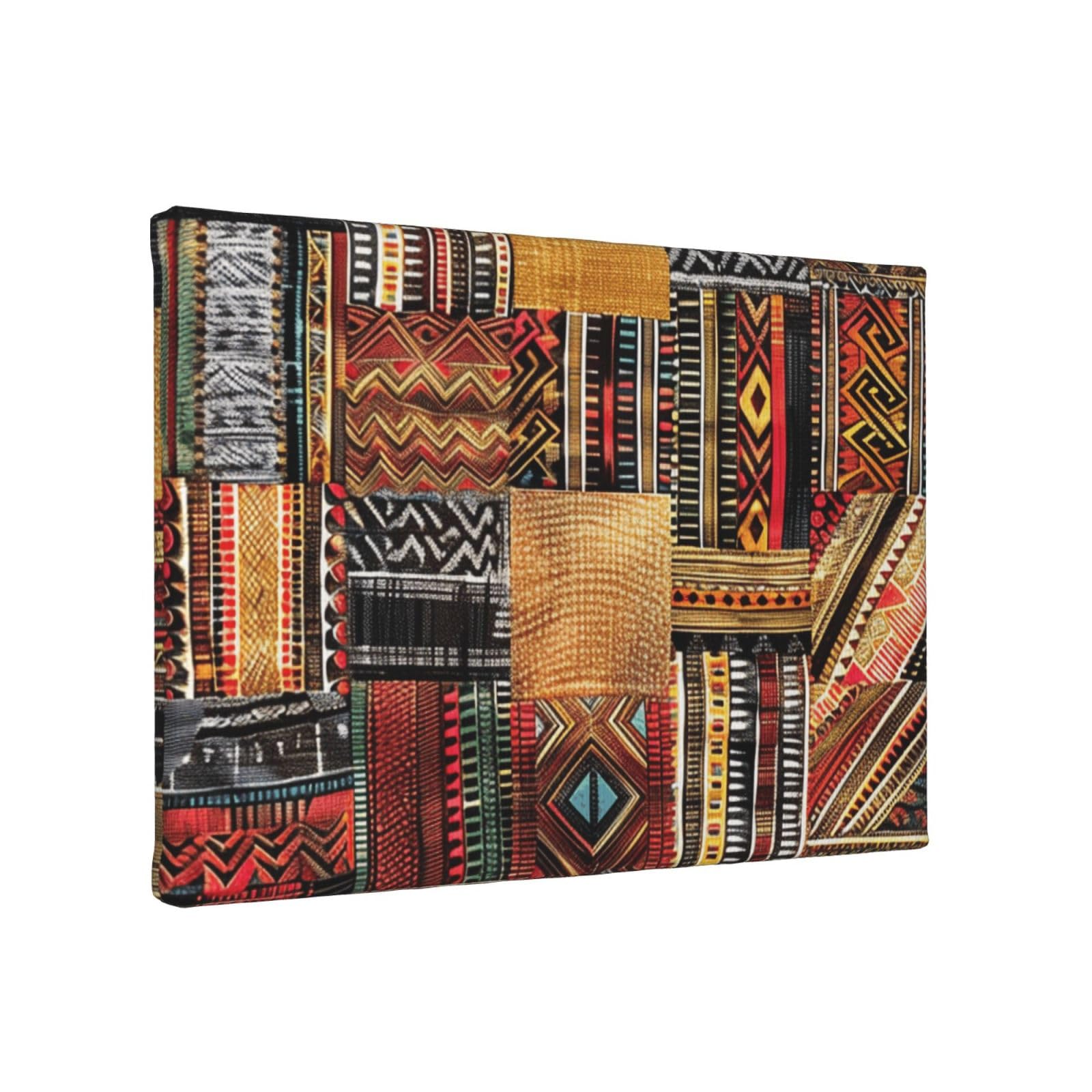 YKLJG African Textile Patchwork Printed Wall Art Canvas Painting 30x20 CM Wooden Framed Picture Painting Artwork Prints for Bedroom Kitchen Home Office Decor