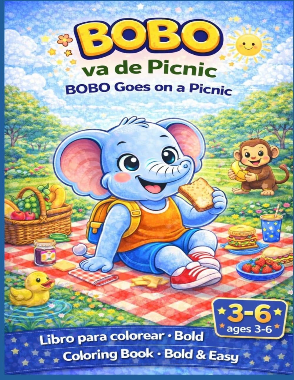 BOBO VA DE PICNICK: COLOREANDO CON BOBO 3-6 años (Coloring with BOBO)