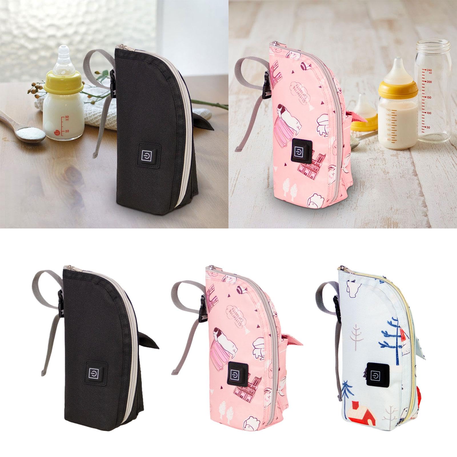 THE STYLE SUTRA Milk Bottle Warming Bag Compact Baby Milk Keeper for Shopping Nursing Car Black-image-45
