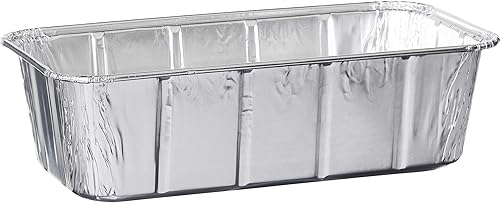 PLASTICPRO Paquete de 50 moldes desechables de aluminio para preparar comidas, utensilios de cocina perfectos para hornear pasteles, pan, pastel de