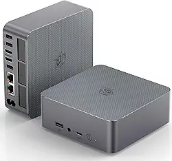 Beelink Mini PC, 5650U Pro AMD Ryzen 5 (até 4,2GHz) 16GB DDR4 RAM 500GB M.2 NVMe SSD Mini Desktop, Dual LAN/Wifi6/BT5.2/USB3.2/4K@60Hz Dual HDMI Display, Office/Home Micro PC