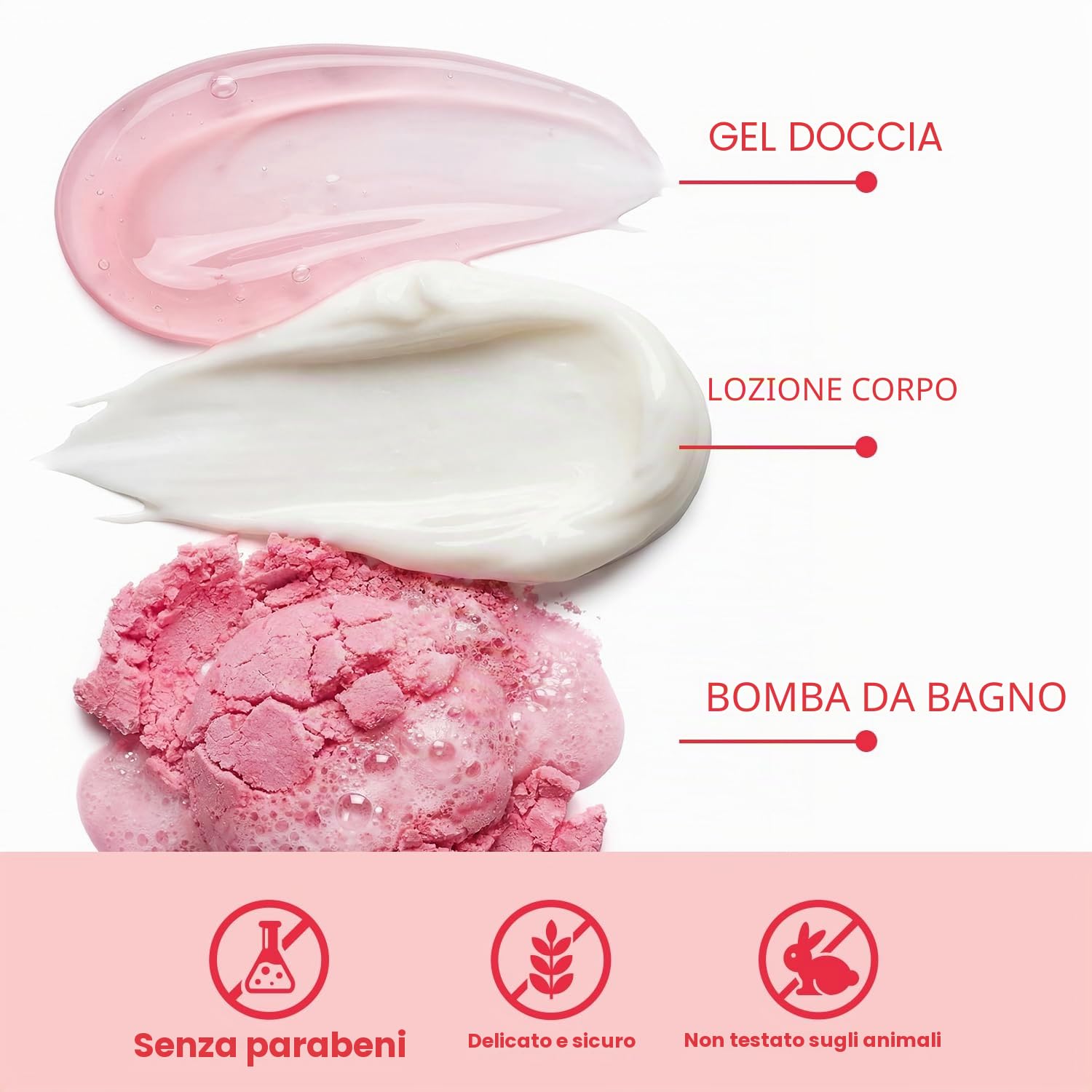 Spa Luxetique Set Bagno Doccia Regalo Donna 8 Pezzi alla Rosa in Confezione Regalo con Bagnoschiuma, Lozione, Sali da Bagno per Spa a Casa Idea Regalo Donna Ragazza per Festa Compleanno Anniversario
