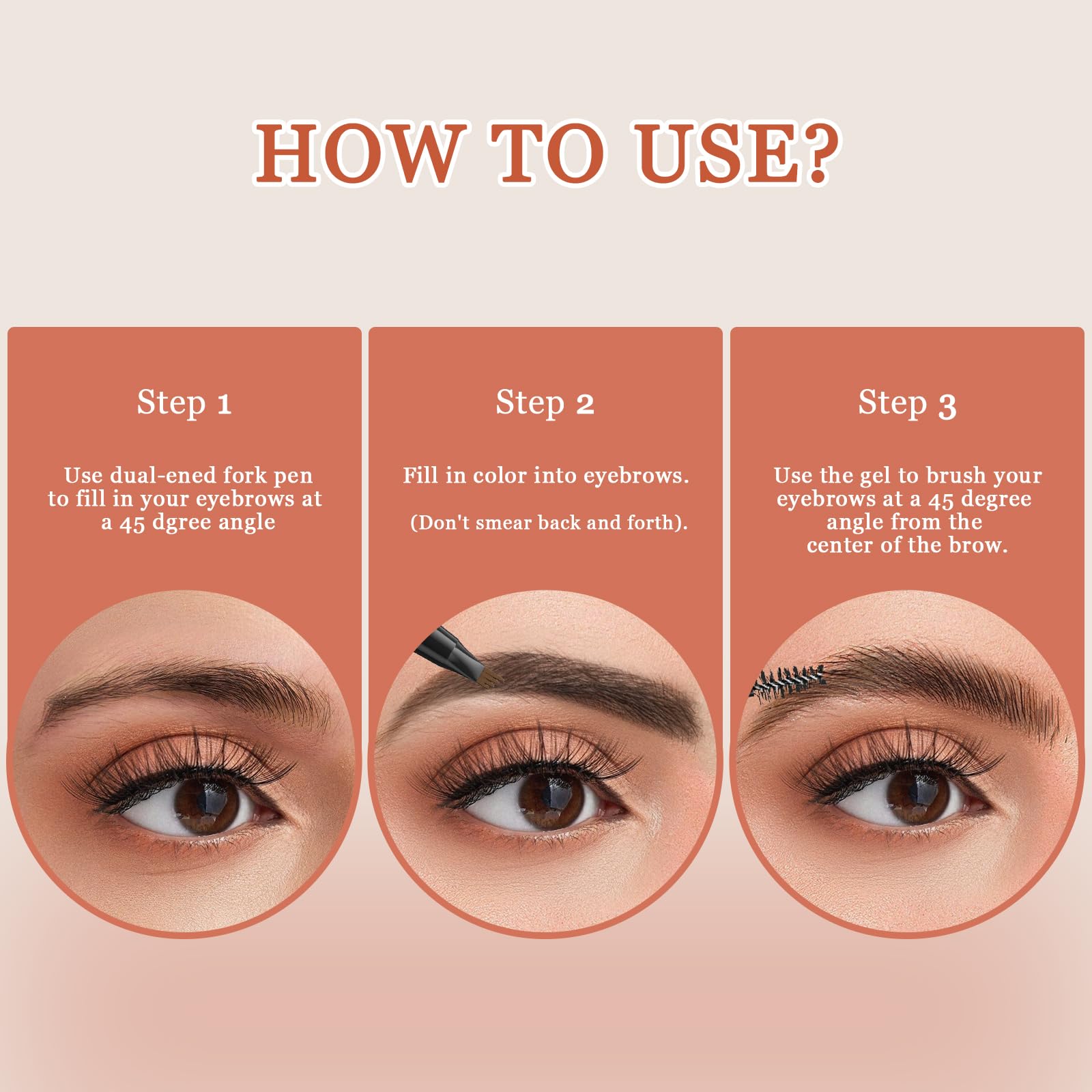 Netinpeater Microblading Augenbrauenstift, Eyebrow Pencil 2-in-1 Dual-Ended Augenbrauenstift (Light brown) - Image 4