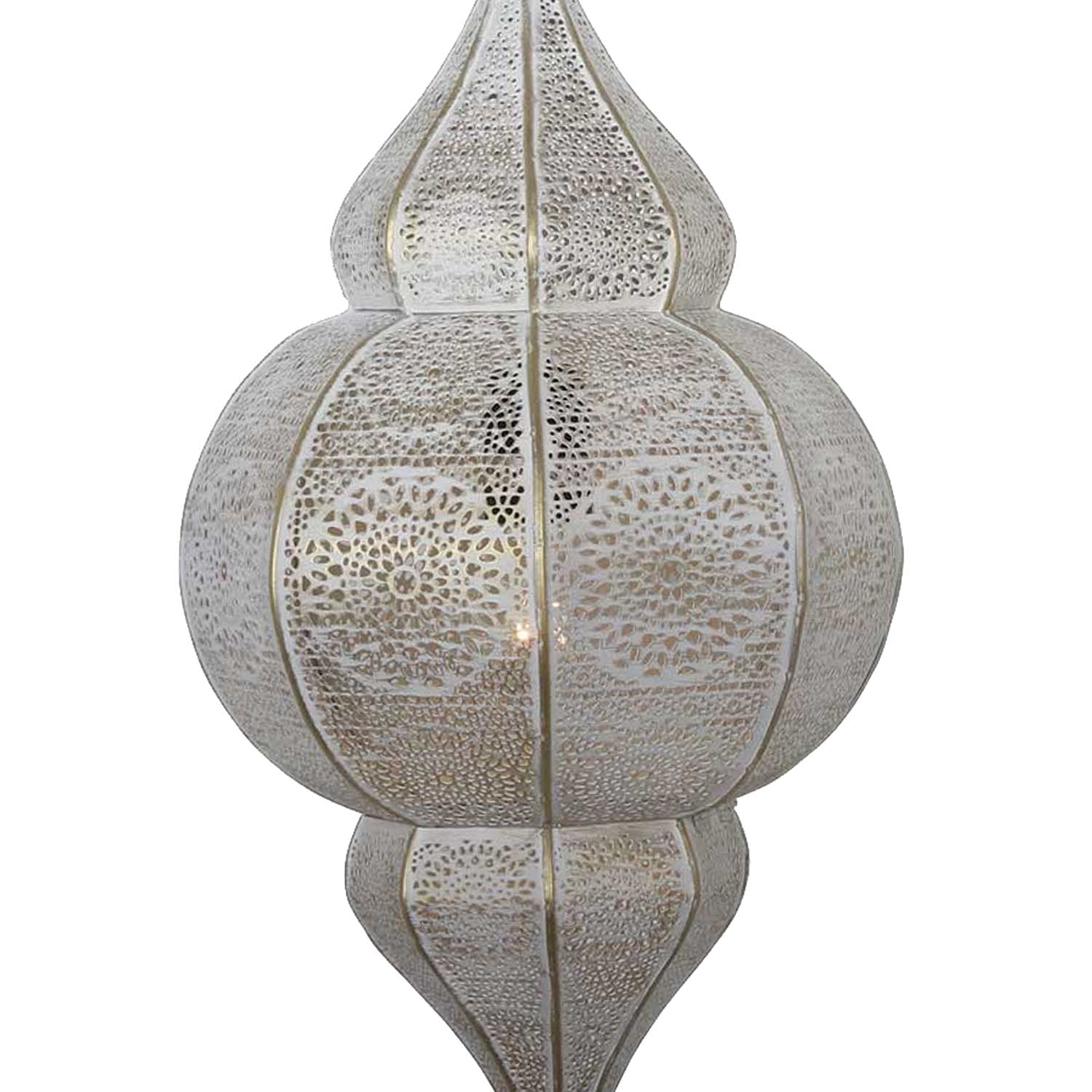 Hanglamp Boho, 45 cm, 1-lamp, crème-wit/rotan | Lampen24.nl