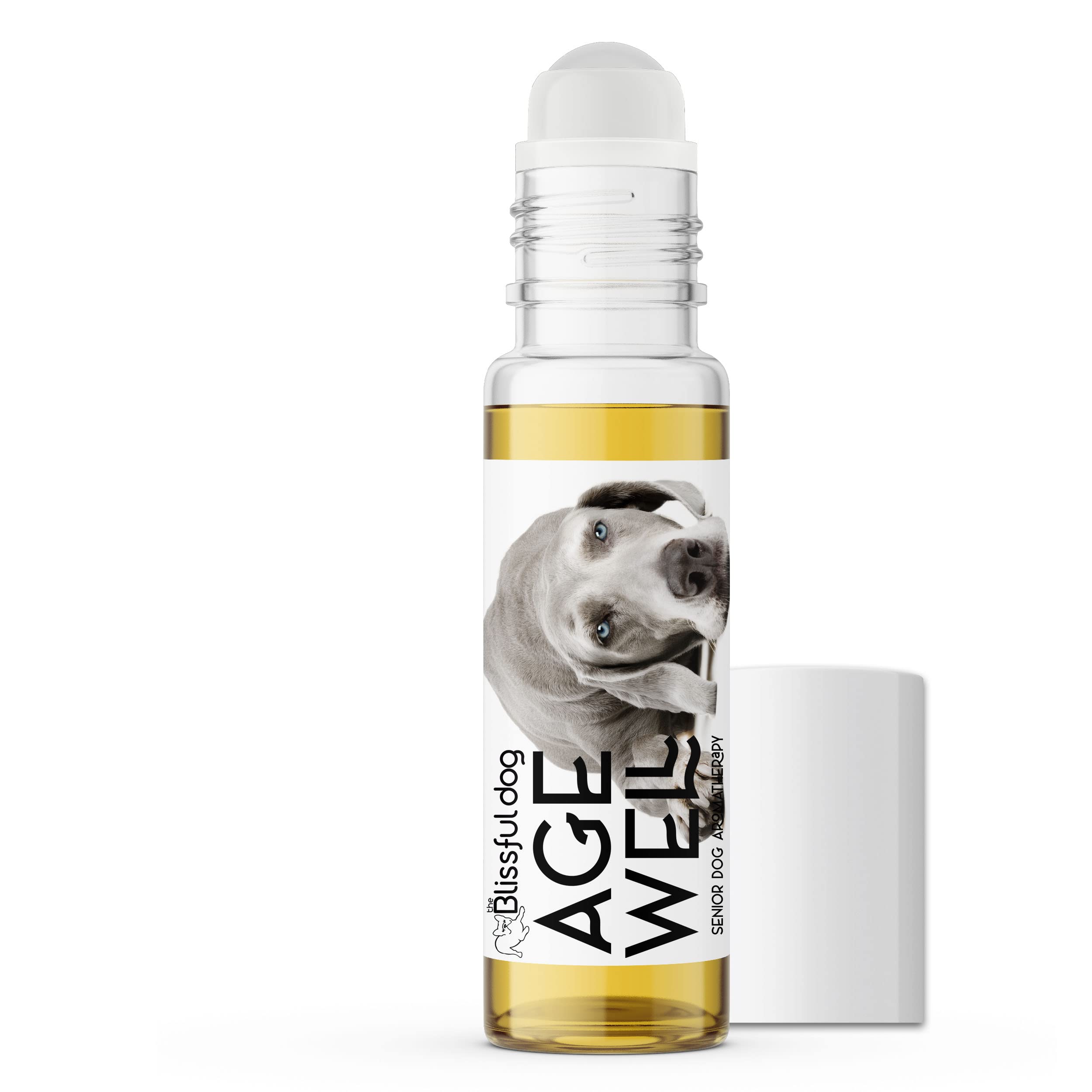 The Blissful Dog Weimaraner Age Well Dog Aromatherapy Roll-On Bottle for Your Dog's Peaceful Ageing