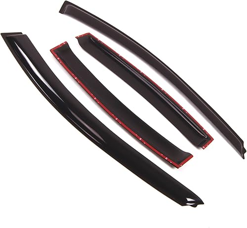 Miniatura 2 de Tuningpros Visor de ventana compatible con Chevrolet Cruze 2011-2016, DGWV2-064, deflector de montaje exterior, protector de lluvia, humo oscuro,
