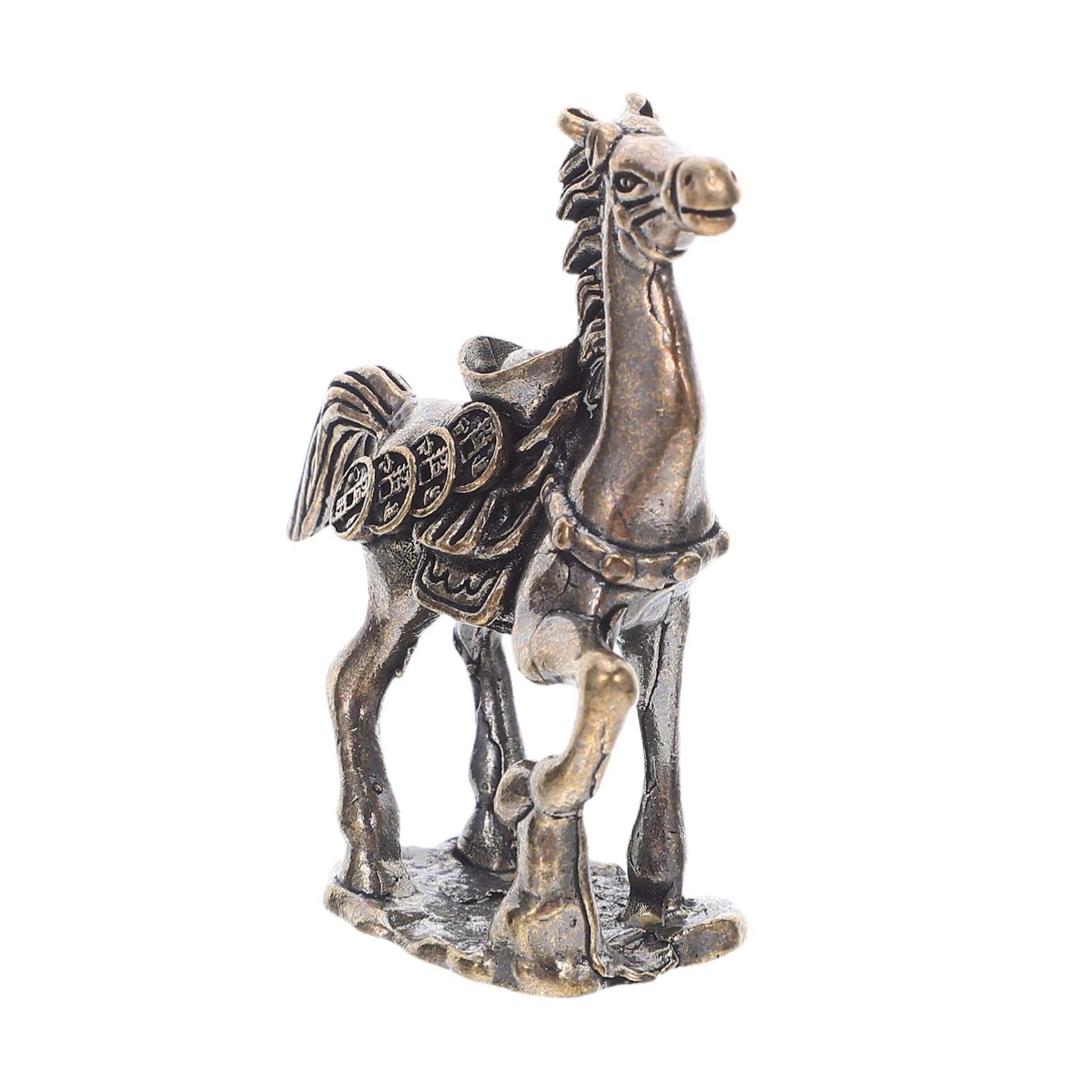 Figurine de cheval en laiton FCXDMY pour une décoration de bureau chinoise et feng shui - 8