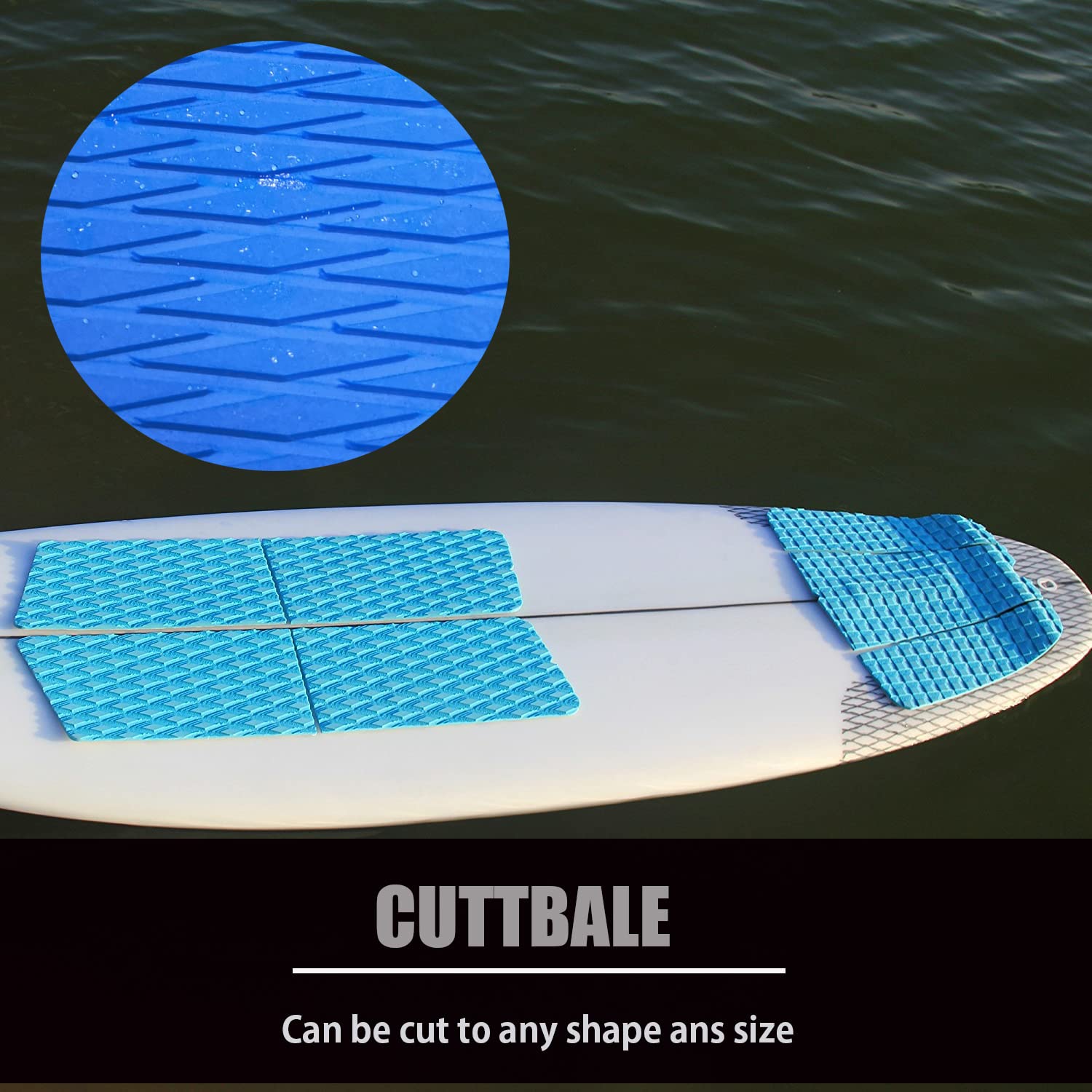TOOGOU DIY Anti-Rutsch-Matte (90x23 Cm) Aus EVA – Zuschneidbar Für SUP, Surfbrett, Kajak, Boot & Mehr – Inkl. 3M-Kleber