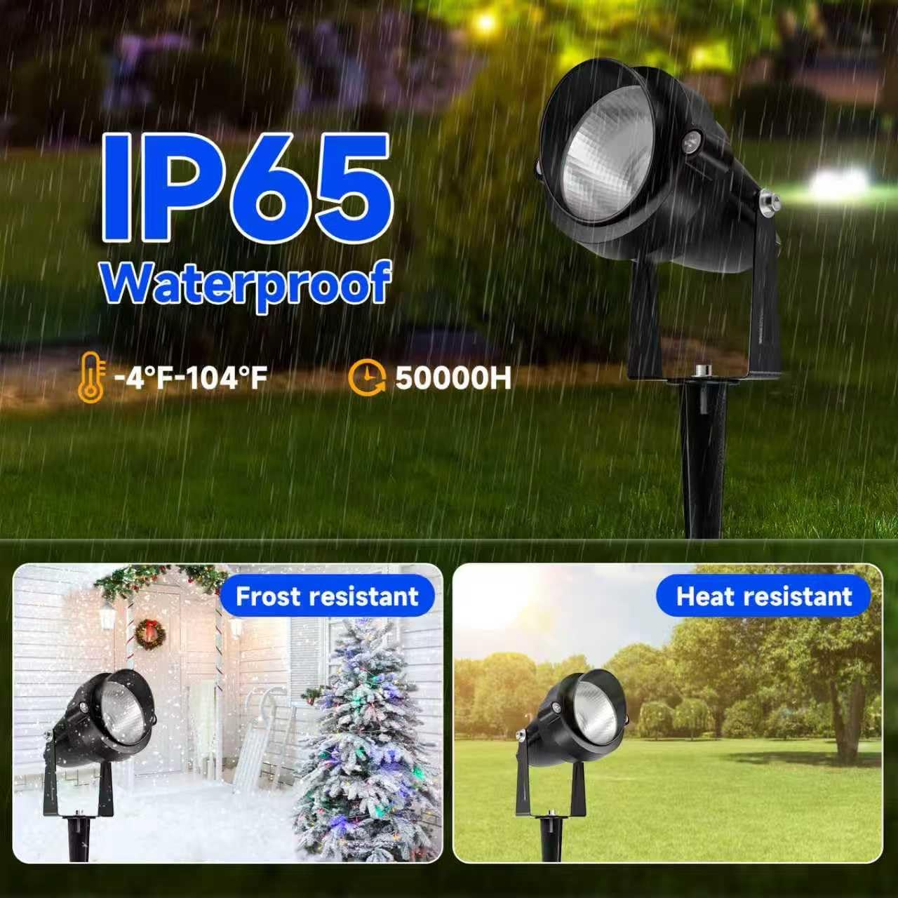 Chrisrmas Spotlights Outdoor, 24W Color Changing Landscape Lighting with Remote & Timer (4H/6H/8H), IP65 Waterproof Aluminum RGB Spot lights for Yard, Garden, House Halloween Decorations (6 lights)