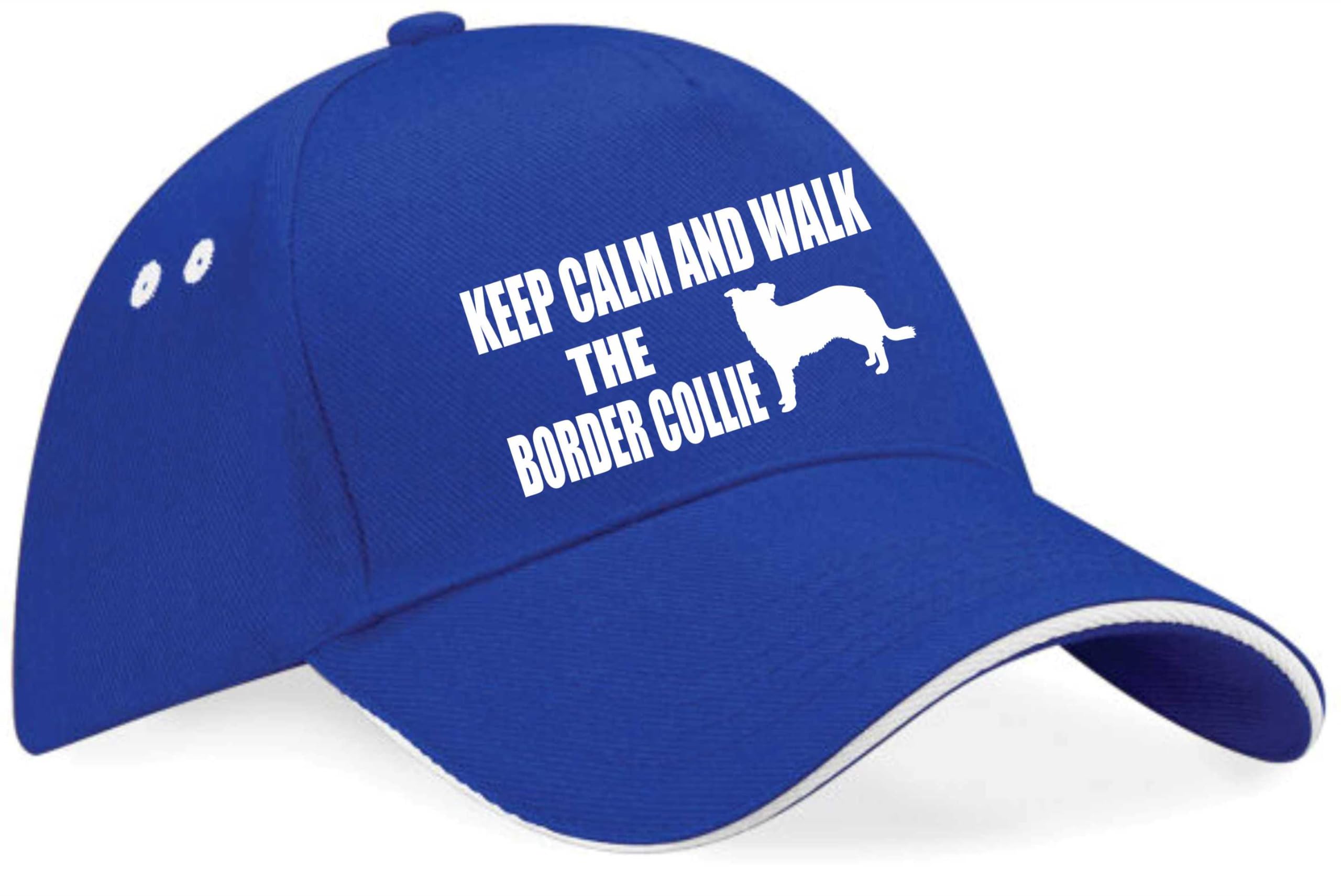 Print4u Unisex Blue Keep Calm Walk The Border Collie Baseball Cap Dog Lovers Men & Ladies