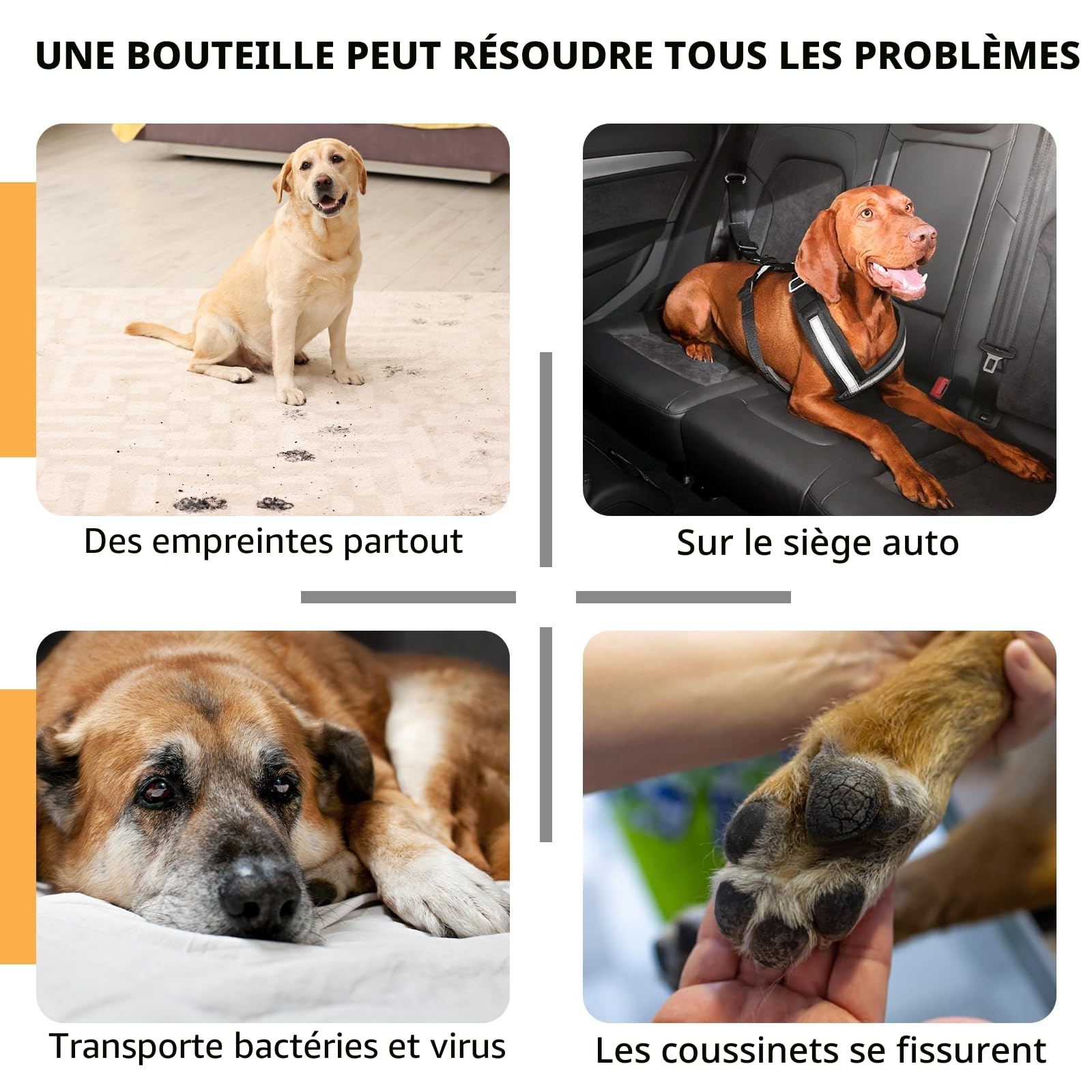 Nettoyeur de Pattes de Chien, shampooing sans Eau avec Brosse en Silicone Souple, Mousse hydratante pour Un Lavage Efficace des Pattes, Nettoyeur de Pattes Facile et Portable pour Chiens, 150 ML