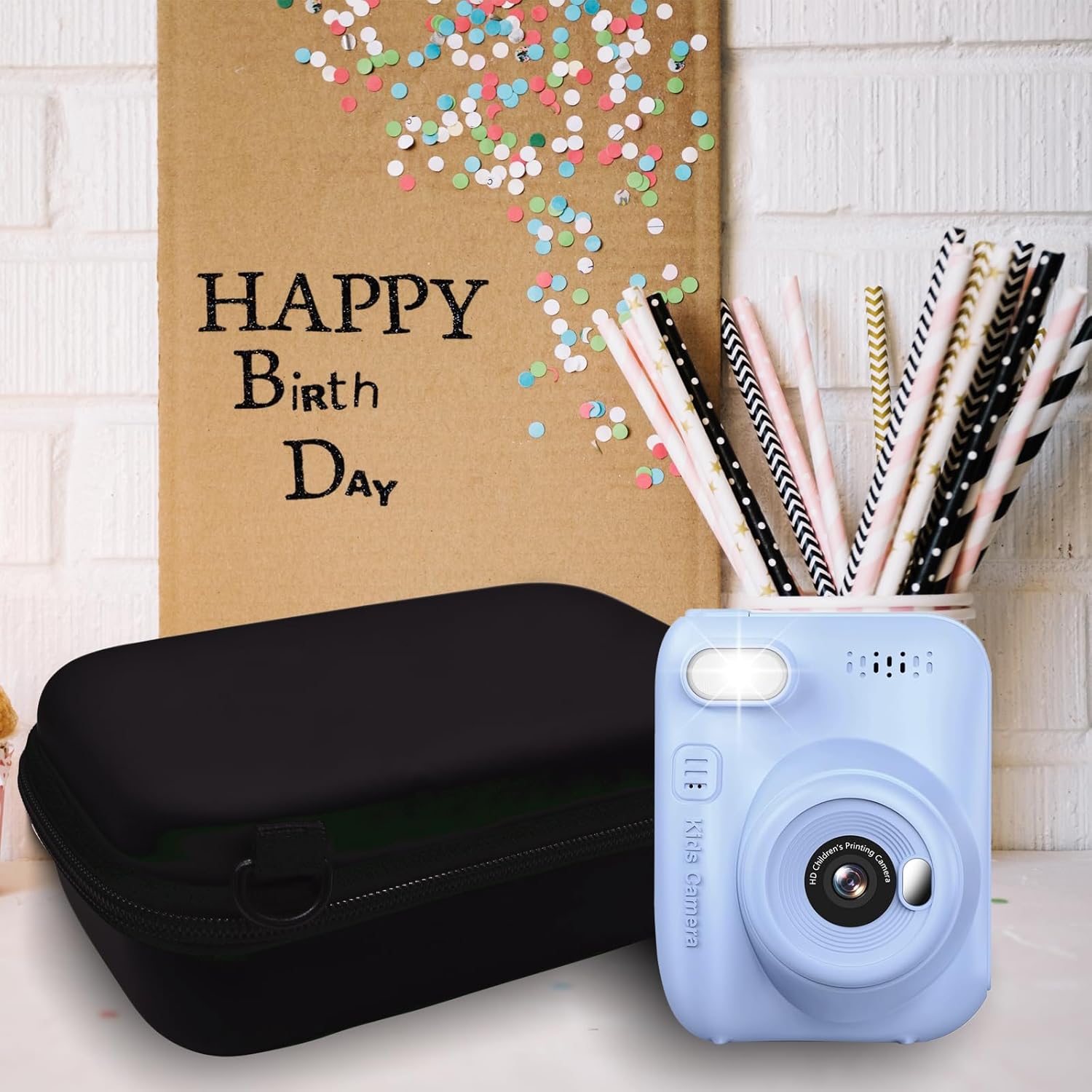 Instant Print Film Camera Case for Kid Cameras & Digital Video Camera, Hard Storage Holder Organizer Bag Compatible with ESOXOFFORE/Dylanto/Anchioo/MINIBEAR and More (Black) - Image 7